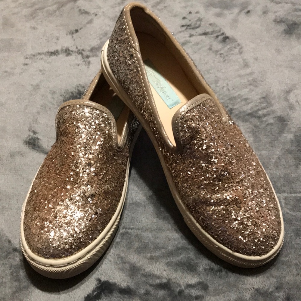 Glitter sneakers.